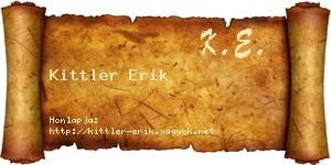 Kittler Erik névjegykártya